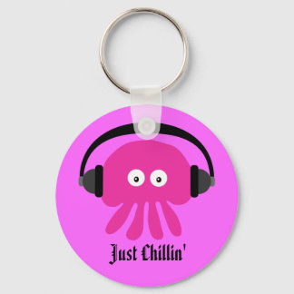 Porte-clés Juste Chiller La Méduse Rose Avec Des Casques