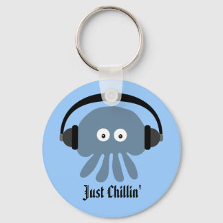 Porte-clés Juste Chillin' Blue Jellfish avec casques