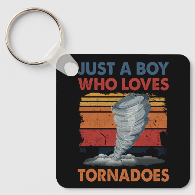 Porte-clés Juste garçon qui aime Tornado Art Météo Tempête To (Recto)