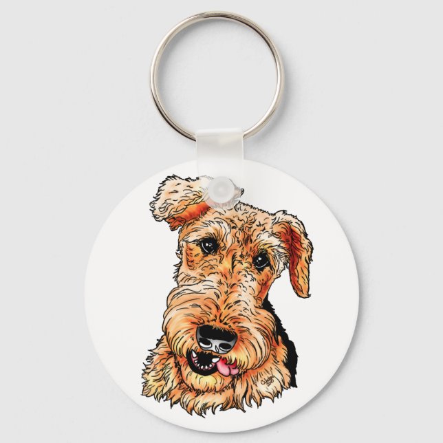 Porte-clés Juste l'Airedale Terrier (Recto)