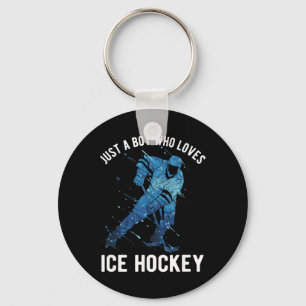 Porte-clés Juste un garçon qui aime le hockey sur glace
