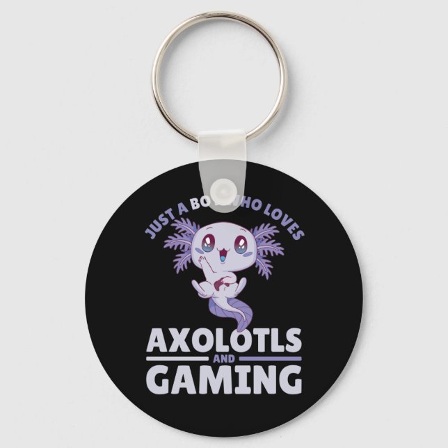 Porte-clés Juste Un Garçon Qui Aime Les Axolotls Et Le Jeu (Recto)