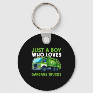 Porte-clés Juste un garçon qui aime les camions poubelles Tra