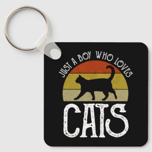 Porte-clés Juste un garçon qui aime les chats