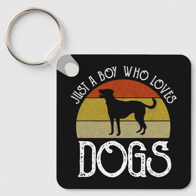 Porte-clés Juste un garçon qui aime les chiens (Recto)