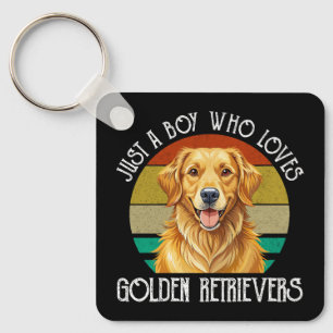 Porte-clés Juste un garçon qui aime les Golden Retrievers