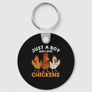 Porte-clés Juste Un Garçon Qui Aime Les Poulets Enfants Garço