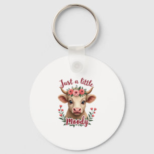 Porte-clés Juste un peu lunatique vintage fleur de vache des