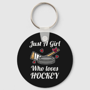 Porte-clés Juste une fille qui aime le hockey drôle de fille