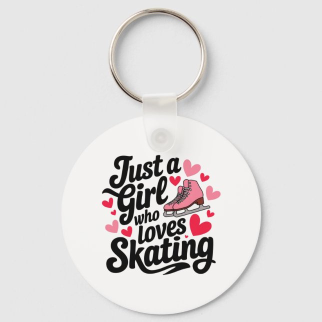 Porte-clés Juste une fille qui aime le patinage (Recto)