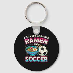 Porte-clés Juste Une Fille Qui Aime Le Ramen Et Le Football