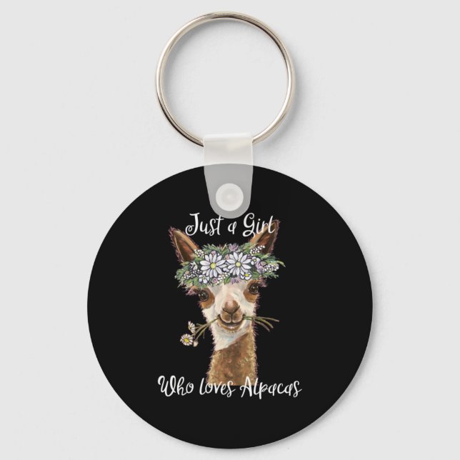 Porte-clés Juste une fille qui aime les Alpacas (Recto)