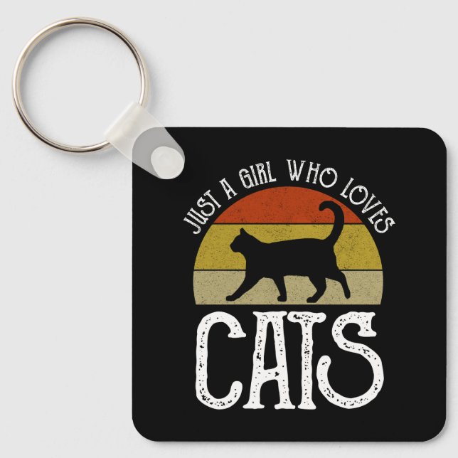 Porte-clés Juste Une Fille Qui Aime Les Chats (Recto)