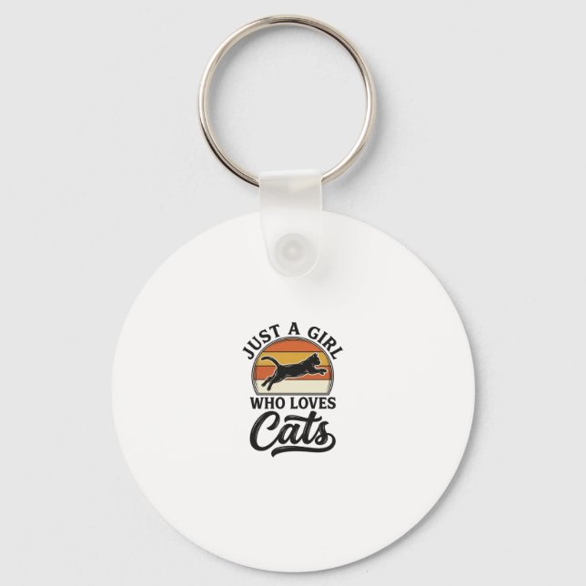 Porte-clés Juste une fille qui aime les chats Design de chat  (Recto)