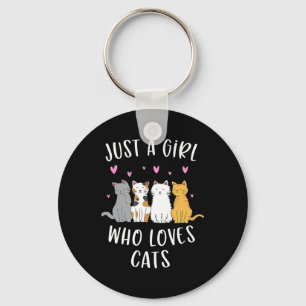 Porte-clés Juste une fille qui aime les chats mignonne Amoure