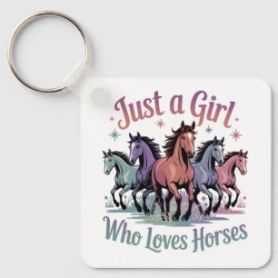 Porte-clés Juste une fille qui aime les chevaux
