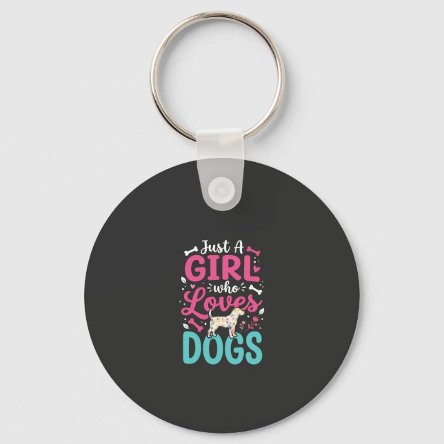 Porte-clés Juste Une Fille Qui Aime Les Chiens (Recto)