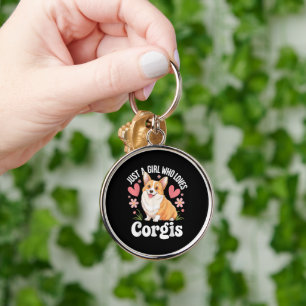 Porte-clés Juste une fille qui aime les Corgis