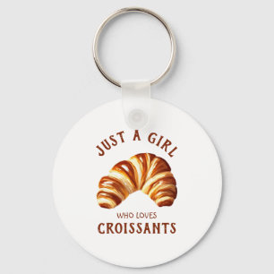 Porte-clés Juste une fille qui aime les croissants