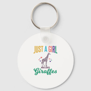 Porte-clés Juste une fille qui aime les girafes vintage vecte