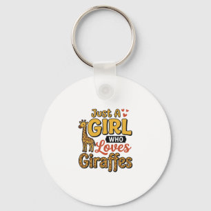 Porte-clés Juste Une Fille Qui Aime Les Girafes Vintage Vecto