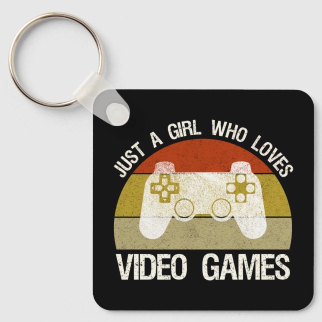 Porte-clés Juste Une Fille Qui Aime Les Jeux Vidéo (Recto)