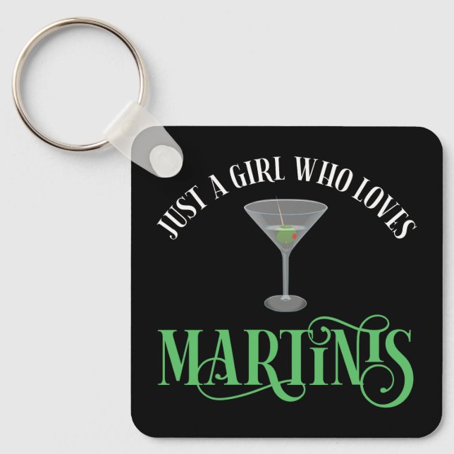 Porte-clés Juste Une Fille Qui Aime Les Martinis (Recto)