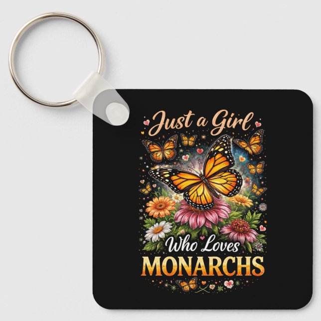 Porte-clés Juste une fille qui aime les monarques (Recto)