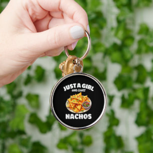 Porte-clés Juste une fille qui aime les nachos drôle amateur
