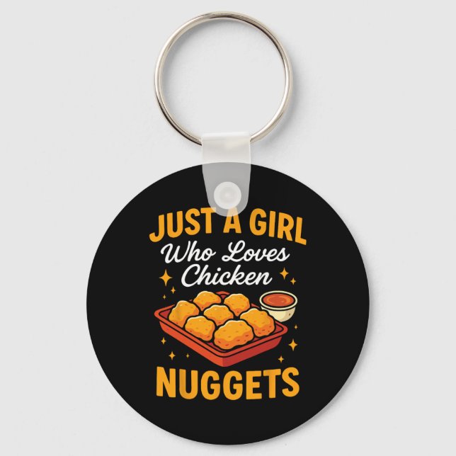 Porte-clés Juste une fille qui aime les nuggets de poulet Fun (Recto)