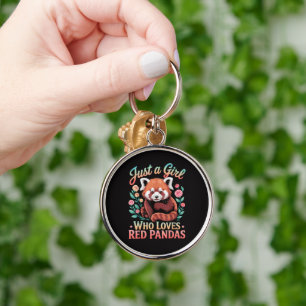 Porte-clés Juste Une Fille Qui Aime Les Pandas Rouges