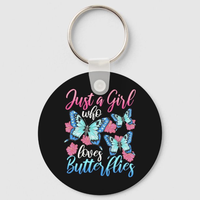 Porte-clés Juste Une Fille Qui Aime Les Papillons (Recto)