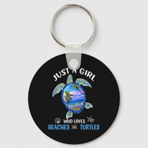 Porte-clés Juste Une Fille Qui Aime Les Plages Et Les Tortues