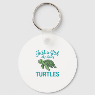 Porte-clés Juste une fille qui aime les tortues gravure vinta