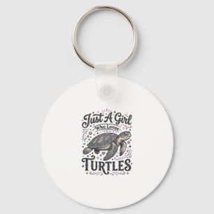 Porte-clés Juste une fille qui aime les tortues modèle de t-s