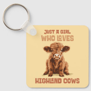 Porte-clés Juste une fille qui aime les vaches Highland