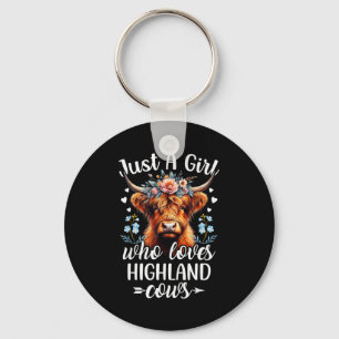 Porte-clés Juste Une Fille Qui Aime Les Vaches Highland Écoss