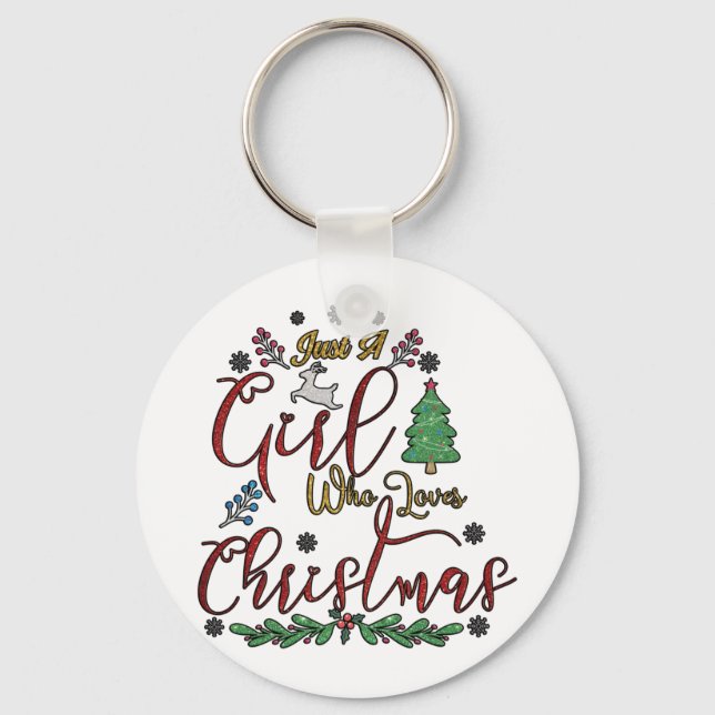 Porte-clés Juste une fille qui aime Noël (Recto)