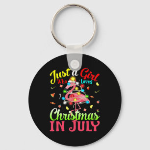 Porte-clés Juste Une Fille Qui Aime Noël En Flamant rose Juil