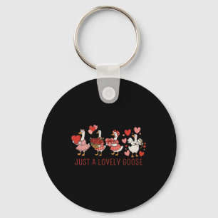 Porte-clés Juste une oie adorable pour la Saint-Valentin, une