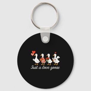 Porte-clés Juste une oie d'amour Canard de la Saint-Valentin 