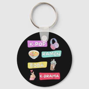 Porte-clés K-pop Ramen Boba K-drama Cute Kawaii T-shirt.png