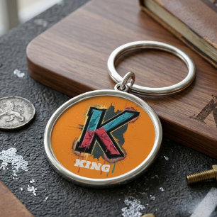 Porte-clés K qui dégouline : Graffiti personnalisable en gras