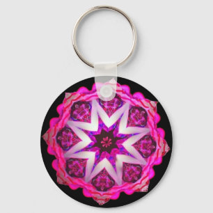 Porte-clés Kaleido-Étoile au néon rose