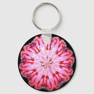 Porte-clés Kaleido-Torsion au néon détaillée en le rose et le