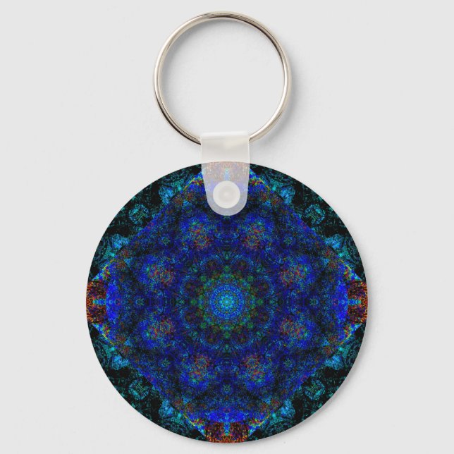 Porte-clés Kaleidoscope Bleu Bohème, (Recto)