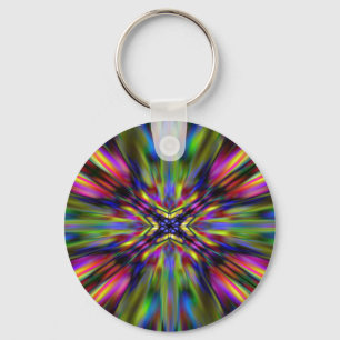 Porte-clés Kaleidoscope coloré en éclatement d'étoile