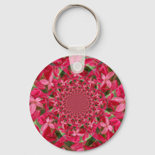 Porte-clés Kaléidoscope de cramoisi: Art de la fleur d'Asclép