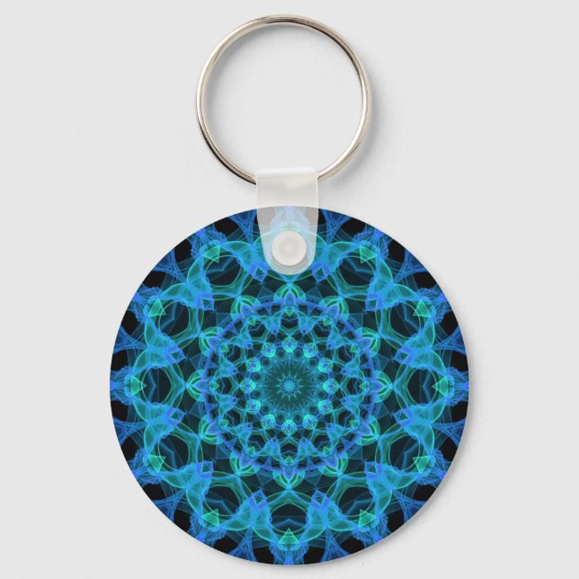 Porte-clés Kaleidoscope de méduses bleues (Recto)