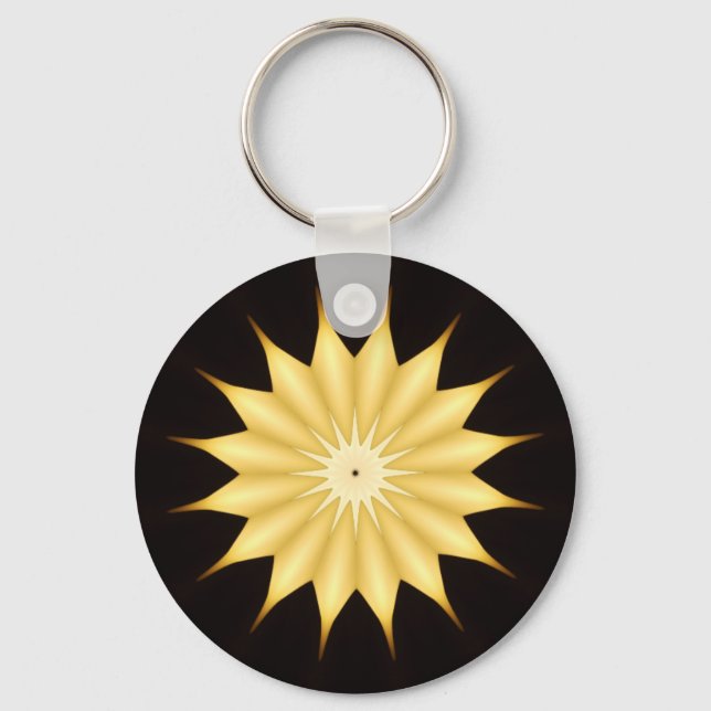 Porte-clés Kaleidoscope Design Bright Yellow Star (Recto)